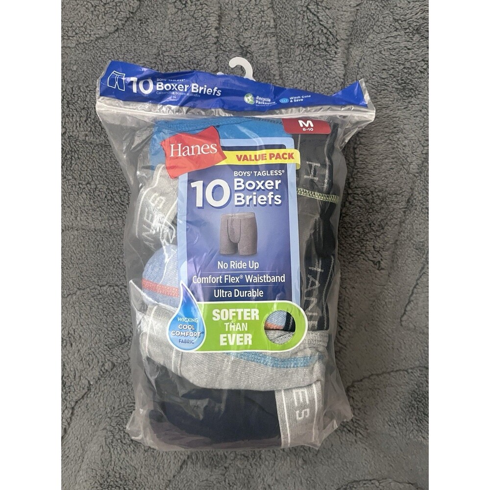 New 10 Pack Boys Boxer Brief Underwear Size Medium